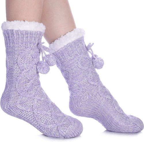 Calcetines De Invierno Para Mujer Con Forro Polar Grueso 