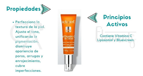 Imagen 2 de 10 de Bb Cream 30g Facial Tono Light Medium Dark Vitatmina Idraet
