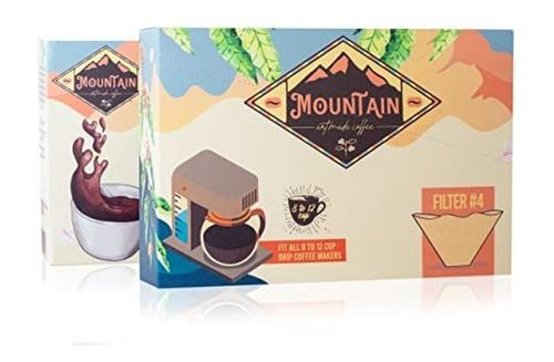 Mountain # 4 Filtros De Café Naturales Y Compostables, 100 P