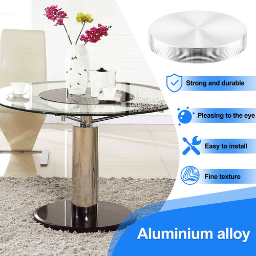 Pata De Mesa Adaptadora De Placa De Vidrio, Aluminio, Redond