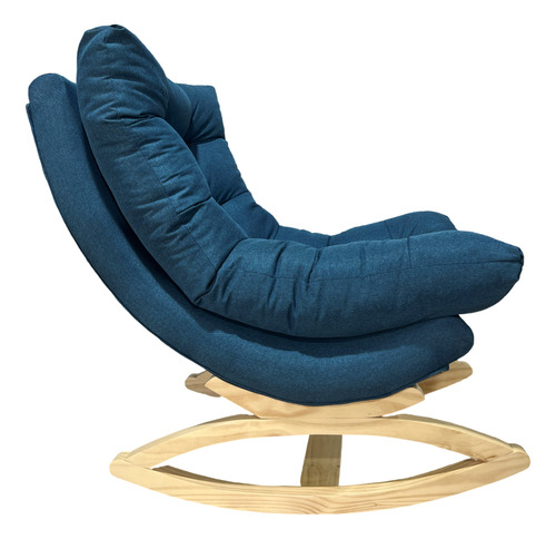 Silla Mecedora Coquette Azul Indigo Lino