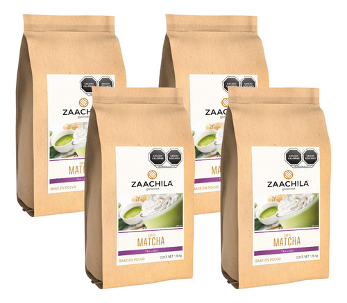 Base Zaachila Gourmet Sabor Matcha 1.36kg - Pack 4 Bolsas