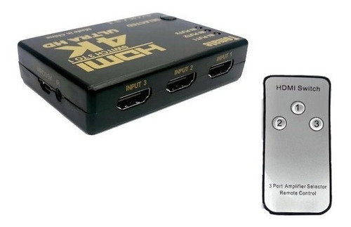 Switch Hdmi 3x1 4k Com Controle Remoto Tomate