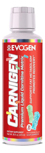 Carnigen Premium Carnitina Liquida Recovery Energy Evogen Sabor Sour Gummies