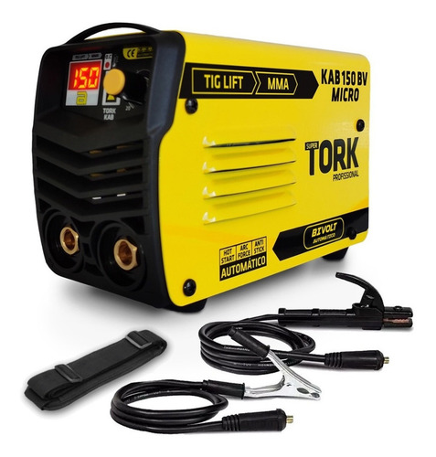 Imagem 3 de 4 de Máquina de solda inverter Super Tork KAB 150 Micro BV amarela e preta 50Hz/60Hz 127V/220V