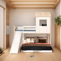 Comprar Cabaña Con Cama Superpuesta Family Blanco Cama Superpuesta Con Cama Queen