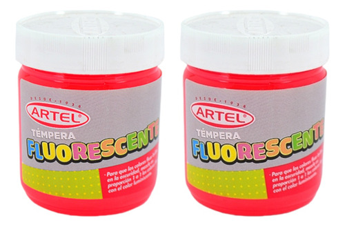 Set 2 Tempera Fluor Rojo Artel 100 Ml