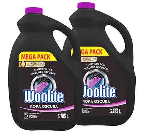 2 Woolite Detergente Liquido Ropa Oscura 3750ml