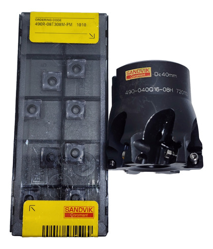 Corona Piña 40mm Bt40+10 Insertos 490r-08t308pm 1010 Sandvik