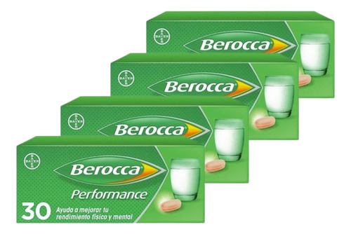 Combo X 4 Berocca Performance 30 Comprimidos Laqueados