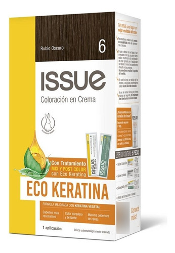  Issue Coloracion Negro 1 Eco Keratina Extra Reparacion Tono 6