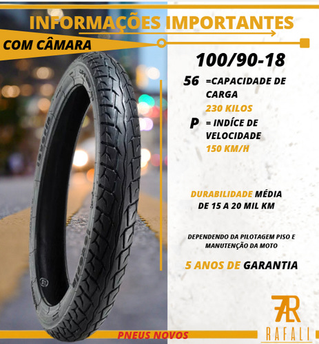 Par Pneu Mais Largo 90/90-18 E 100/90-18 Levorin Com Camara