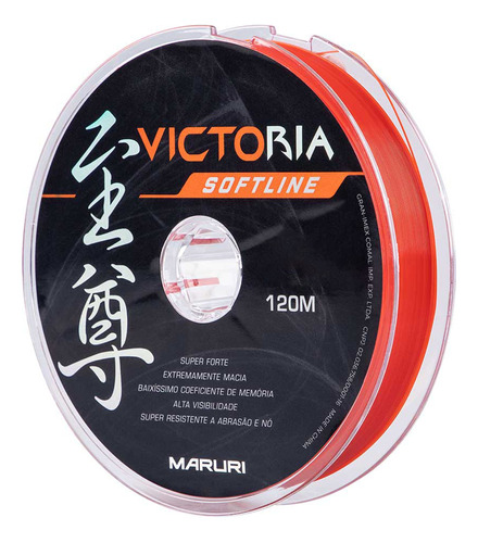 Linha Mono Victoria Softline 120m 0,35mm Laranja Maruri