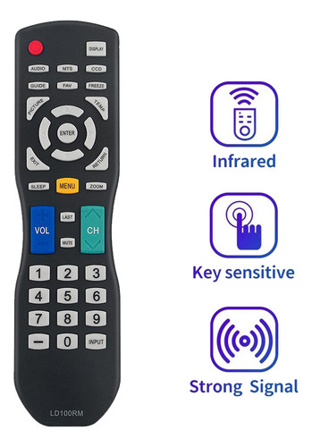 Control Remoto De Repuesto Ld100rm For Apex Tv Le24h87 Le32