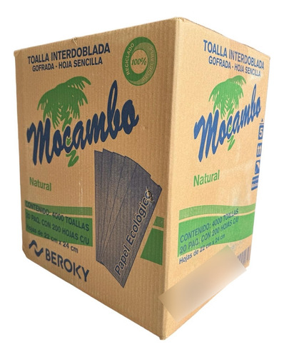 Toalla Interdoblada Mocambo Natural C/4000 Hojas