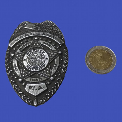 Placa De Policia De Division Miami Metálica Tamaño Real