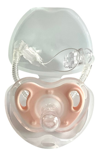 Chupón De Silicón Con Estuche Clip Sujetador 0-6 M Rosa 0-6 Meses