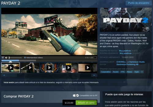 Payday 2 | Juego Original | Steam Key