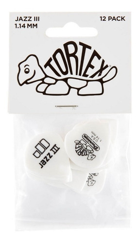 Imagem 1 de 4 de Palheta Dunlop Tortex Jazz 3 1,14mm - 12 Palhetas