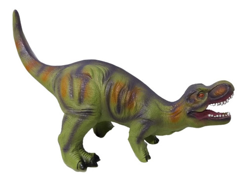 Dinosaurio T Rex Goma Grande Verde Flexible Cresko La Plata