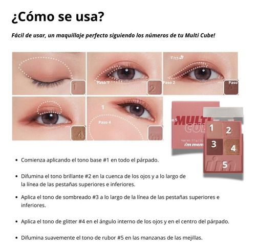 Sombra De Ojos + Rubor/ Multi Cube Paleta Maquillaje Coreano