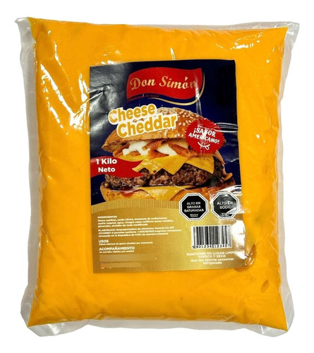 Salsa Sabor Queso Cheddar 1 Kg Estilo Americano - Lireke