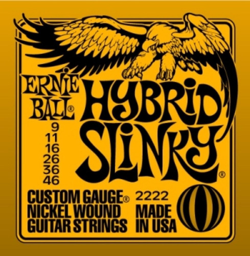 Cuerdas Guitarra Ernie Ball 2222 Hybrid Slinky Nickel 9-46