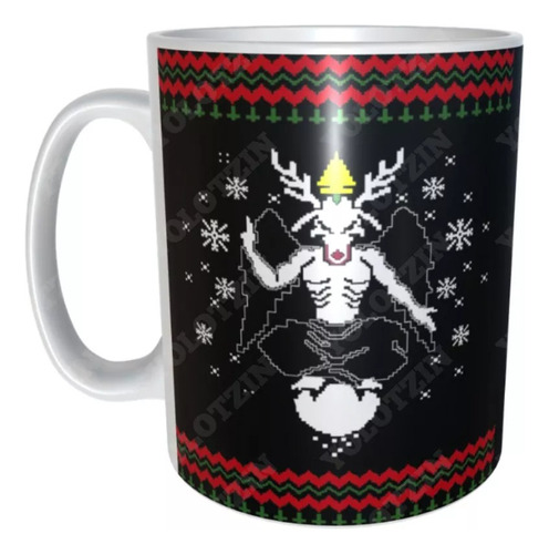 Taza Navideña Con Cajita De Regalo Baphy Baphometh Navidadm5