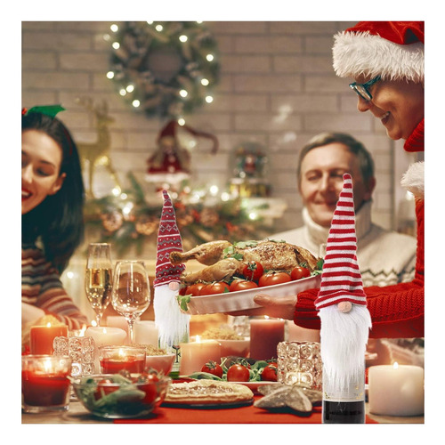 Cubiertas De Botellas De Vino Gnomo De Navidad, 4 Paquetes