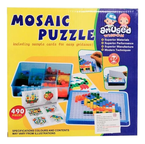 Puzzle Mosaico Didactico Con Bandeja Niños 490 Piezas