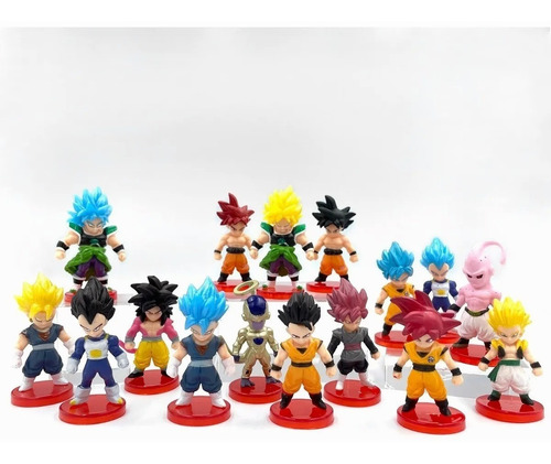 Dragon Ball Juguetes Mini Colección 16 Piezas 7 Cm Goku Etc