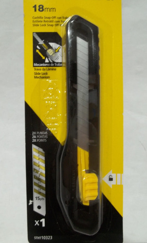 Combo Exacto Cuchilla Retráctil 18 Mm Stanley C/5 Cuchillas