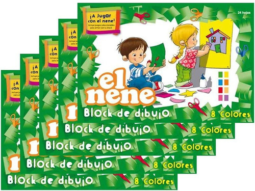 Block De Dibujo El Nene N°5 Color 24 Hojas Pack X 5