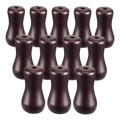 L 12pcs Blind Pull Cord Buttons, Hanging Pulls Brown