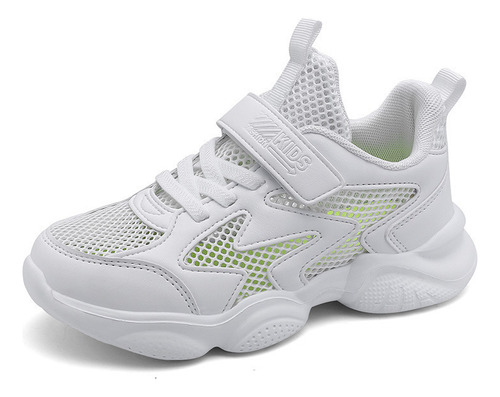 Zapatillas Deportivas Blancas Para Niños, Transpirables, Par