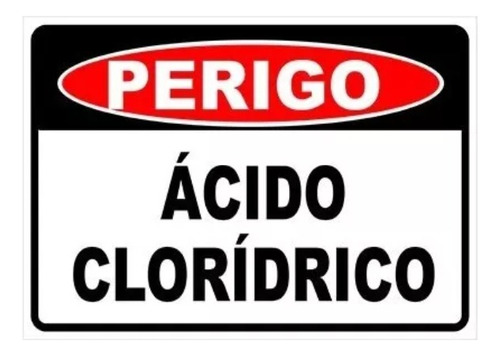 Placa De Sinalização Perigo Ácido Clorídrico 