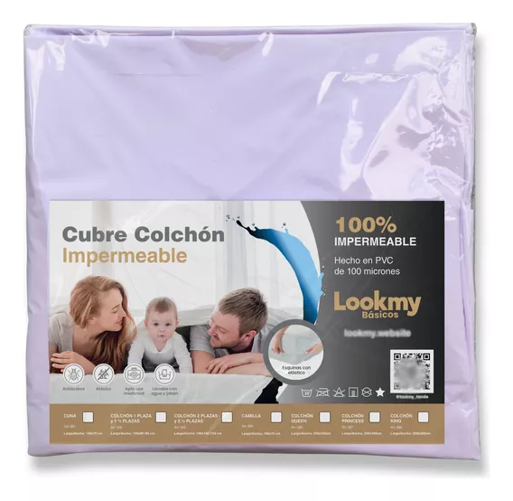 Cubrecolchon 200x160 Impermeable Lookmy | Funda Protectora Queen | Cubre Colchon 2 1/2 Plazas Para Grandes Incontinencias | Protector 200x160 En Pvc De 100 Micrones | Costuras Termoselladas