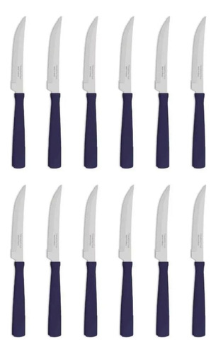 Cuchillo De Mesa Asado New Kolor Tramontina X 12 Unidades