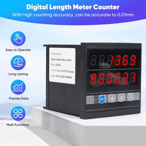 Contador Digital De Longitud, Con Control 0-999999 Y