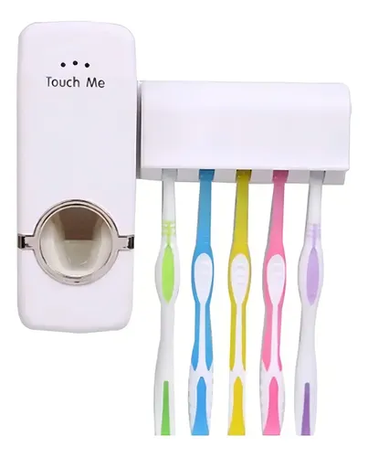 Dispenser Creme Dental + Porta Escova Suporte Para 5 Escovas