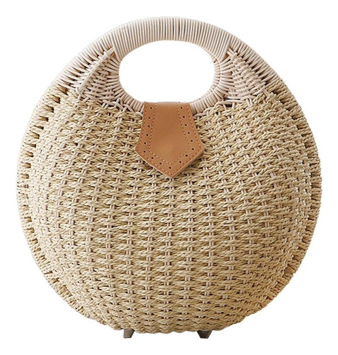 Bolso De Playa De Verano, Bolso De Mano De Paja Grande Hecho