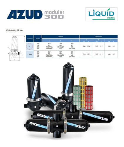 Imagen 3 de 5 de Filtro Malla Para Riego Y Goteo Azud Modular-300 2'' Compact