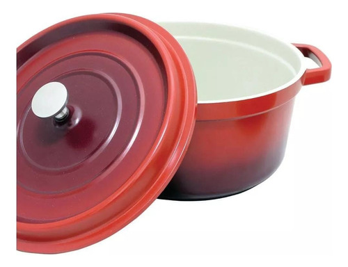 Olla De Hierro Fundido 5l Esmaltado Rojo