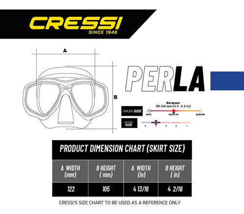 Combo Cressi Perla & Supernova Dry Para Buceo Color Negro