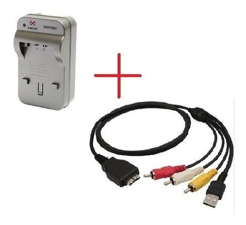 Kit Cabo Usb Dados Md2 Rca Camera Sony + Carregador Bg1