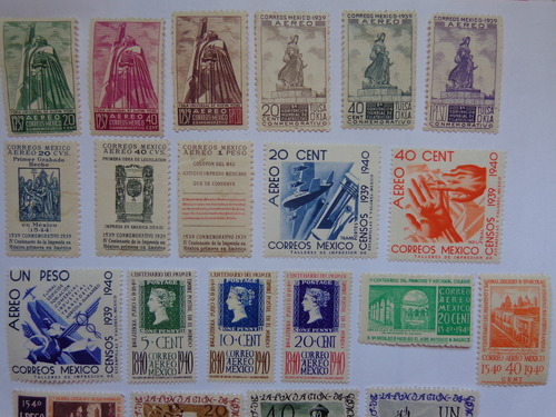 México Sc. C91 // C119, Año 1939/42, Feria New York Y Varias (Usado)