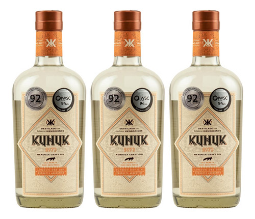 Gin Kunuk 5973 London Dry 750 Ml X3 Artesanal - Fullescabio