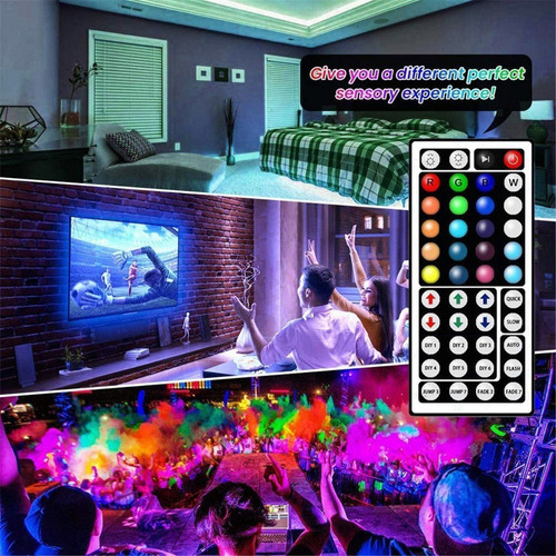 Rolo De Faixa Led Rgb Multicolorido De 5 Metros De Luzes De