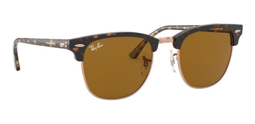 Imagen 2 de 4 de Anteojos de sol Ray-Ban Clubmaster Classic Standard con marco de acetato color matte shiny havana, lente brown de cristal clásica, varilla matte shiny havana de acetato - RB3016