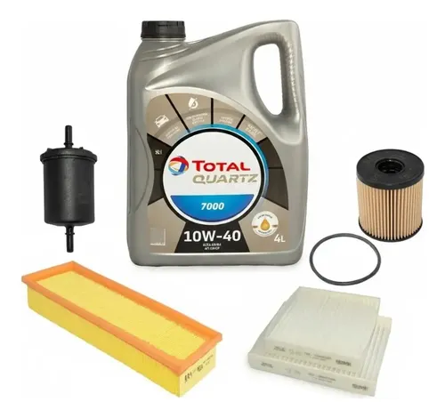 Kit 4 Filtros +aceite Total 7000 Original Peugeot 208 Nafta 